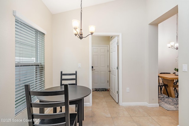 2097 Attilburgh Blvd, Melbourne, FL 32904 - dining space with a chandelier and light tile patterned floors