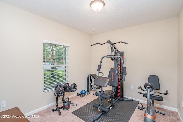 2097 Attilburgh Blvd, Melbourne, FL 32904 - exercise room with carpet flooring and a textured ceiling
