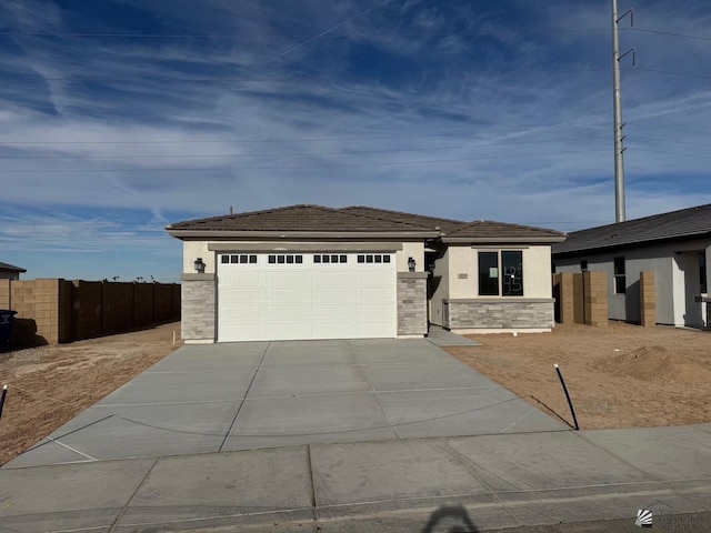 view of front of house with a garage