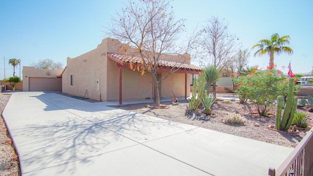 exterior space featuring a garage