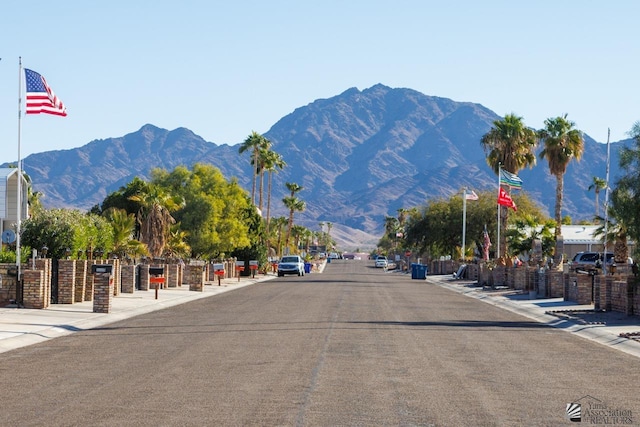 view of street featuring a mountain view