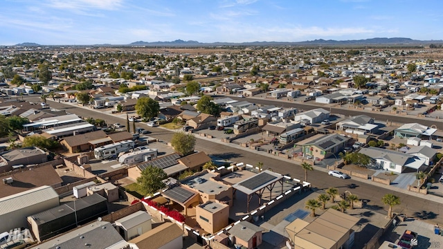 aerial view with a mountain view