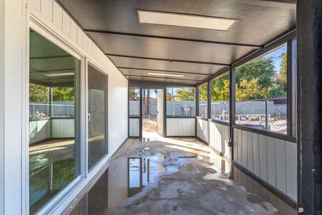 view of unfurnished sunroom