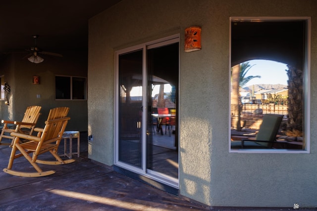 view of patio / terrace with ceiling fan