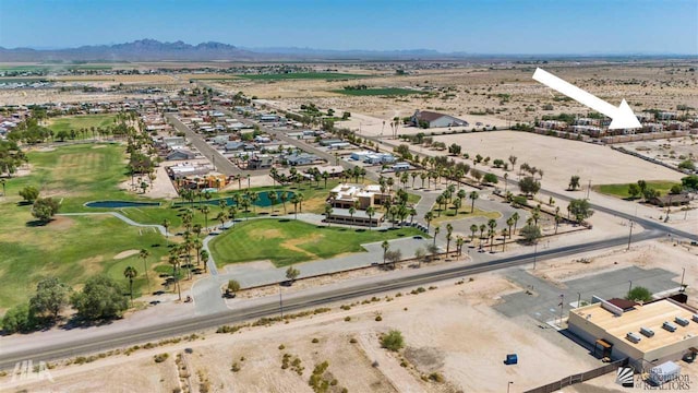 aerial view with a mountain view