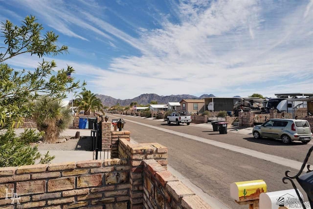 view of road featuring a mountain view