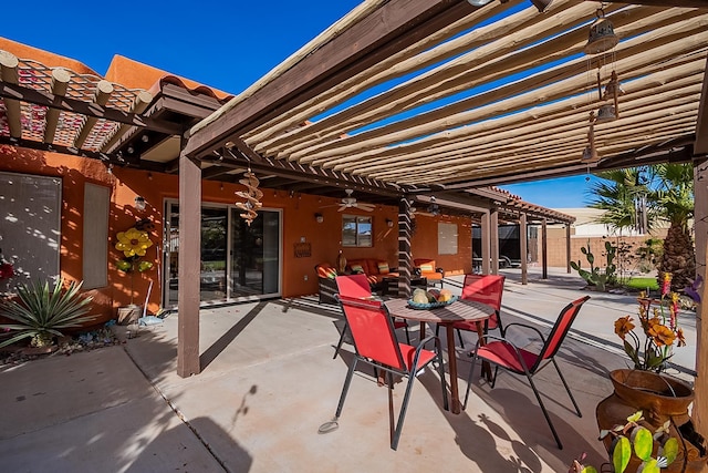 view of patio / terrace featuring a pergola