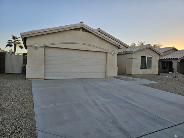 view of front of property featuring a garage