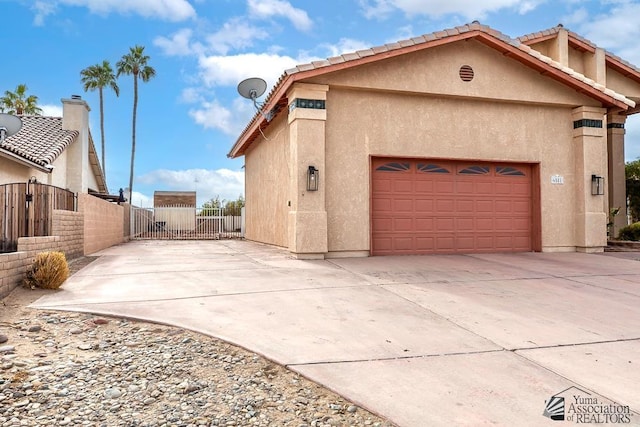 view of home's exterior with a garage