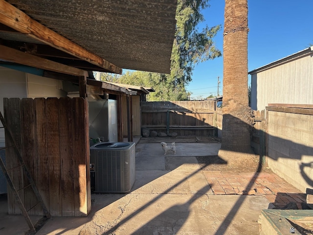 view of patio with central AC unit