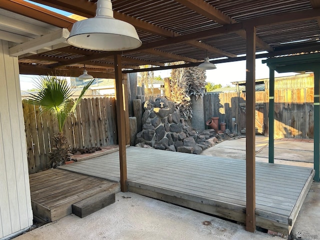 deck featuring a patio area