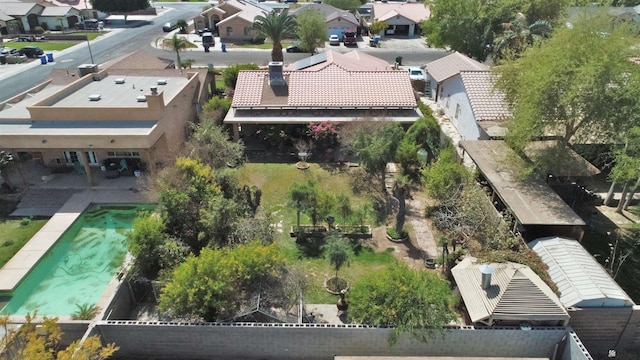 drone / aerial view with a residential view