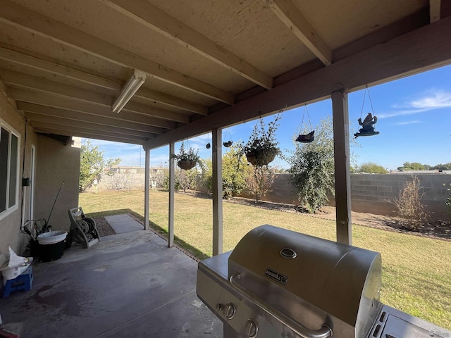 view of patio / terrace with a grill