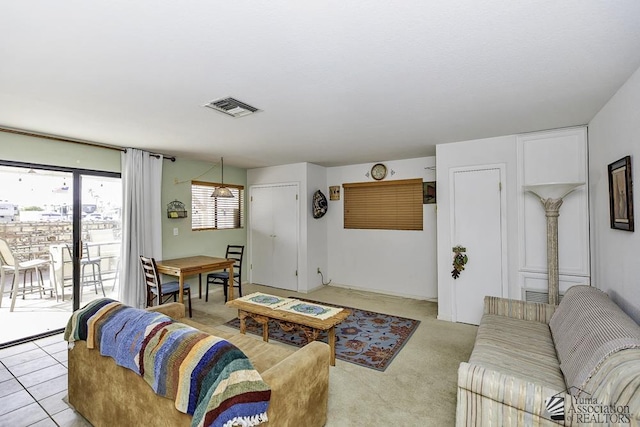 view of carpeted living room