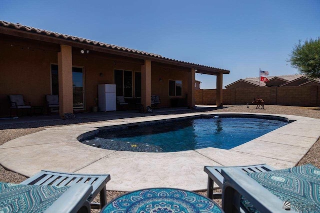 view of pool featuring a patio area