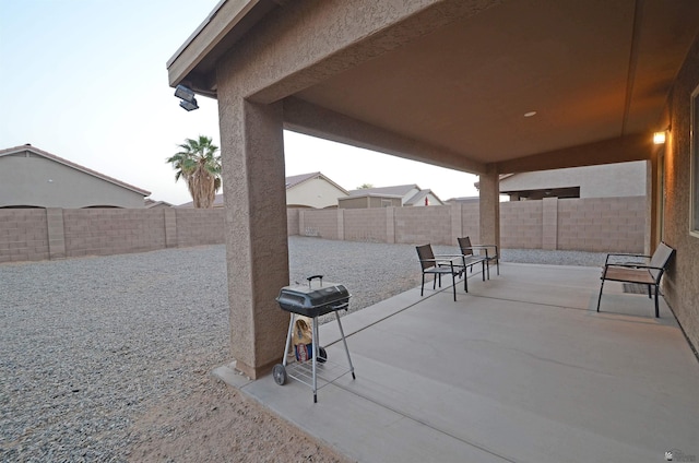 view of patio / terrace with a fenced backyard and grilling area