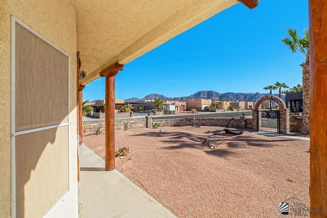 exterior space with a mountain view