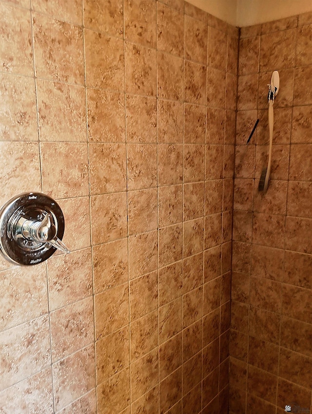 bathroom featuring a tile shower