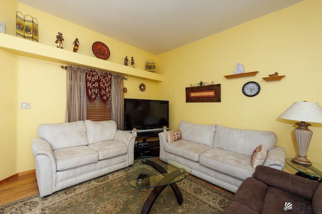 living room featuring hardwood / wood-style floors