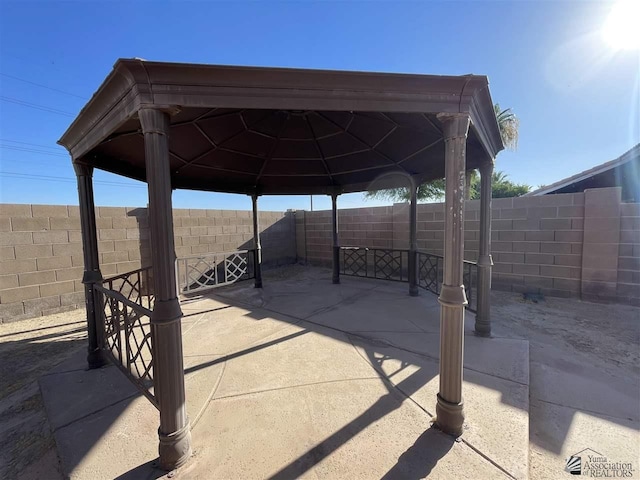 view of patio / terrace with a gazebo