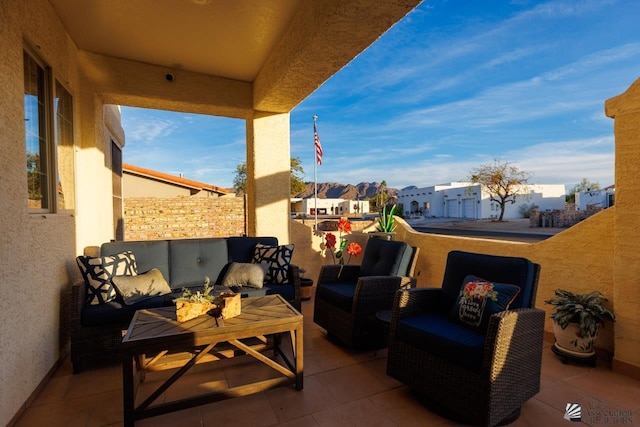 view of patio featuring an outdoor living space