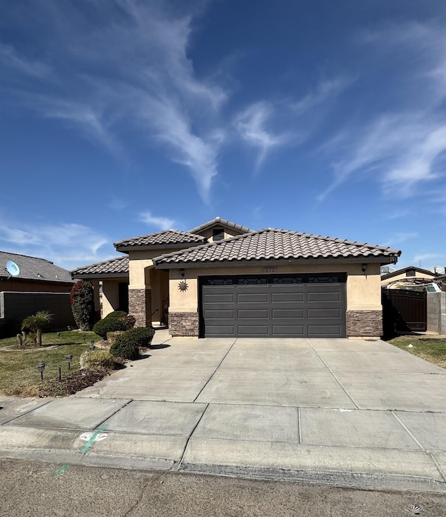 view of front of house with a garage