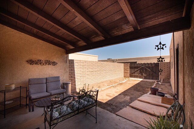 660 E 26th St, Yuma, AZ 85365 - view of patio with outdoor lounge area and a gate