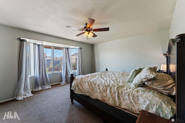 6248 E 42nd Ln, Yuma, AZ 85365 - carpeted bedroom with a textured ceiling and a ceiling fan