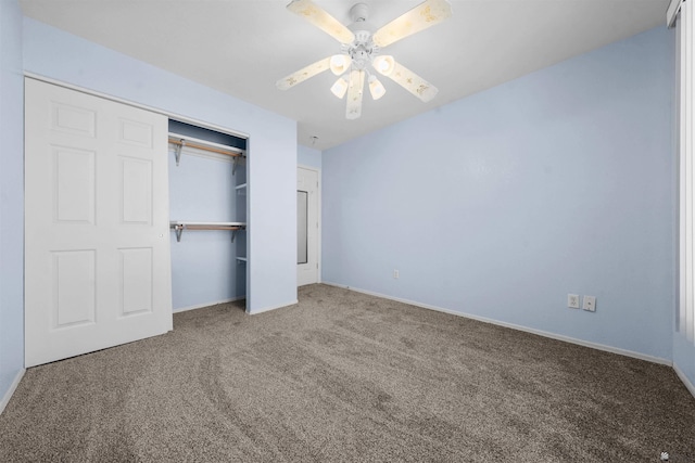11595 S Prescott Ave, Yuma, AZ 85365 - unfurnished bedroom featuring carpet floors, a closet, and ceiling fan