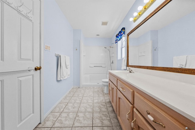 11595 S Prescott Ave, Yuma, AZ 85365 - bathroom featuring a shower stall, vanity, and tile patterned floors