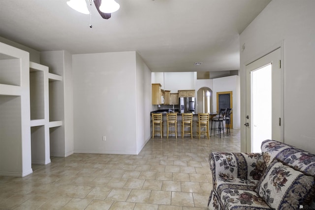 14158 E 49th Dr, Yuma, AZ 85367 - living room with baseboards and ceiling fan