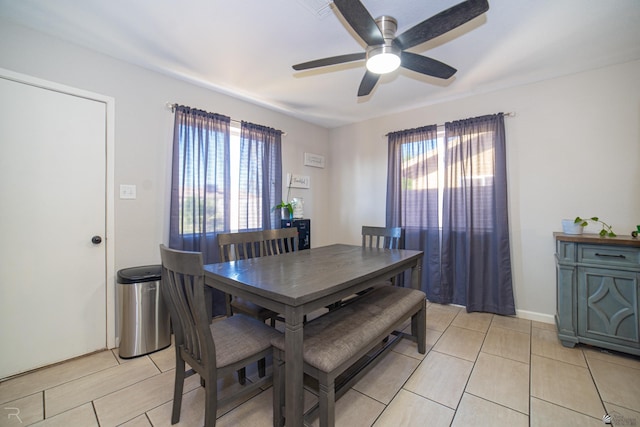 3168 W 31st Ln, Yuma, AZ 85364 - dining area featuring ceiling fan and light tile patterned flooring