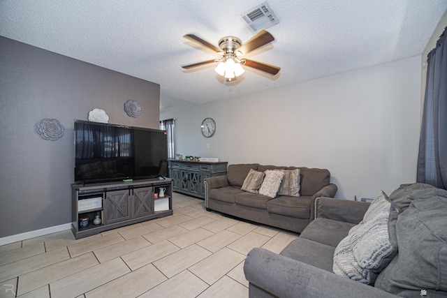 3168 W 31st Ln, Yuma, AZ 85364 - living area featuring ceiling fan and a textured ceiling