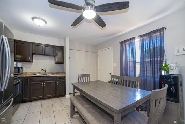 3168 W 31st Ln, Yuma, AZ 85364 - dining area featuring a ceiling fan and light tile patterned flooring