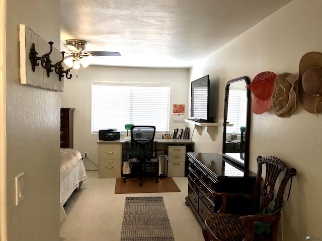 11551 E Via Salida, Yuma, AZ 85367 - office area featuring light carpet, a ceiling fan, and a wealth of natural light