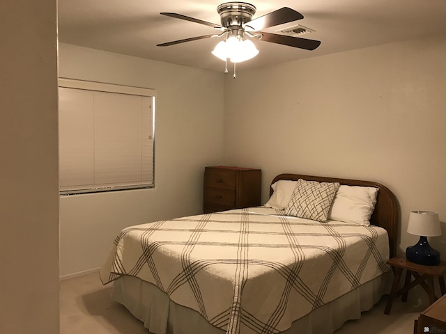 11551 E Via Salida, Yuma, AZ 85367 - bedroom with carpet floors, ceiling fan, and visible vents
