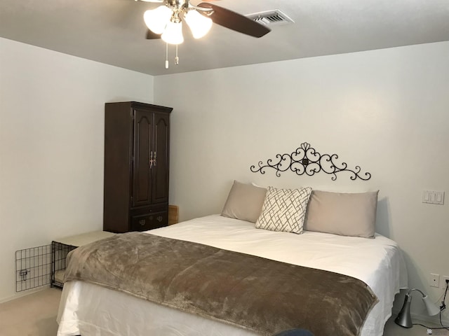 11551 E Via Salida, Yuma, AZ 85367 - carpeted bedroom with ceiling fan and visible vents
