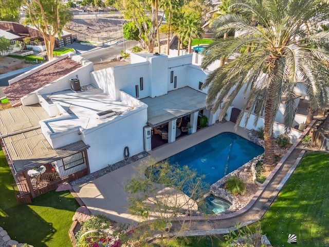1925 S Ridgeview Dr, Yuma, AZ 85364 - pool with a fenced backyard and a patio area