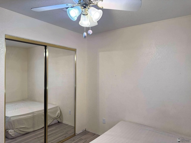 13458 E 53rd Ln, Yuma, AZ 85367 - bedroom with wood finished floors, a closet, and ceiling fan