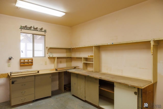 interior space with concrete floors