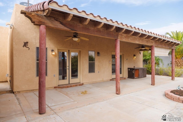view of patio / terrace featuring ceiling fan