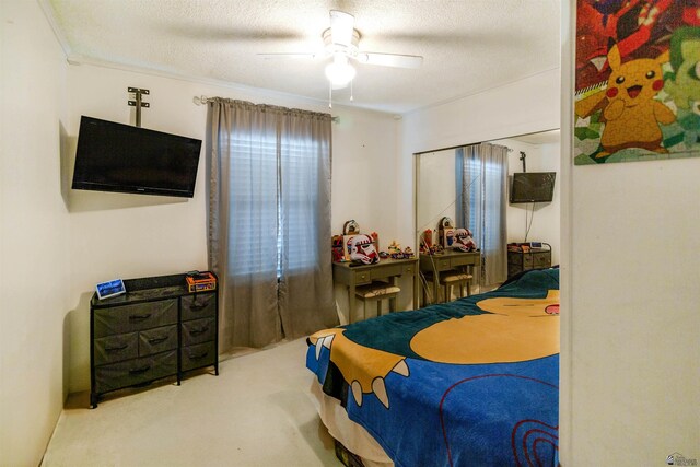 1836 W Allen St, Yuma, AZ 85364 - carpeted bedroom with ceiling fan and a textured ceiling