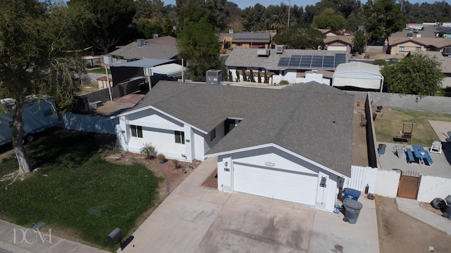aerial view featuring a residential view