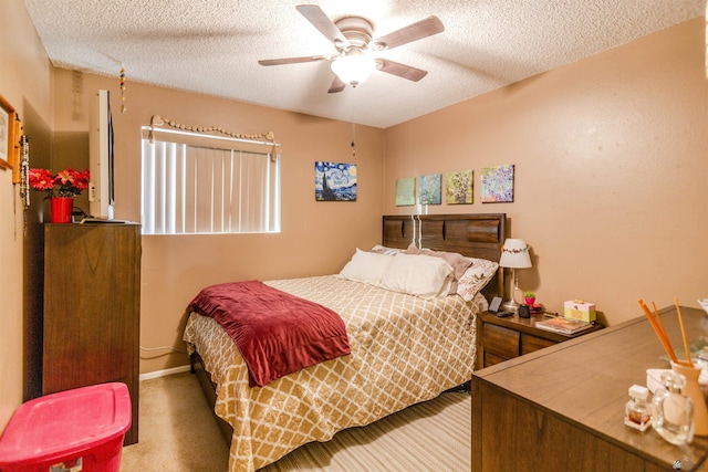 1180 E 26th Pl, Yuma, AZ 85365 - carpeted bedroom featuring a textured ceiling and a ceiling fan