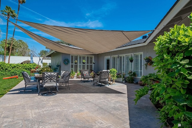 view of patio with outdoor dining space