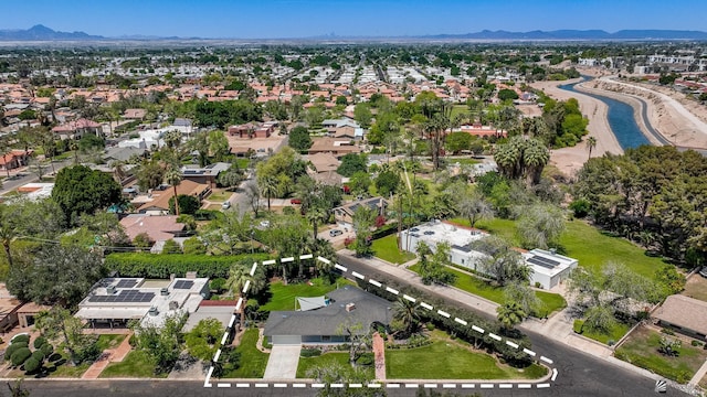 aerial view with a residential view and a mountain view