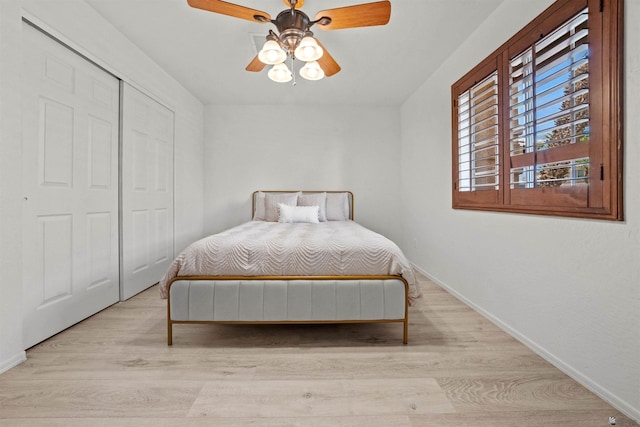 3875 W 26th St, Yuma, AZ 85364 - bedroom featuring wood finished floors, ceiling fan, and a closet