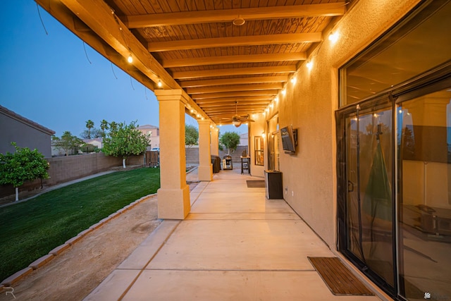 view of patio with a fenced backyard