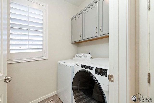 12160 S Drucilla Ln, Yuma, AZ 85367 - laundry room featuring washing machine and clothes dryer and cabinet space