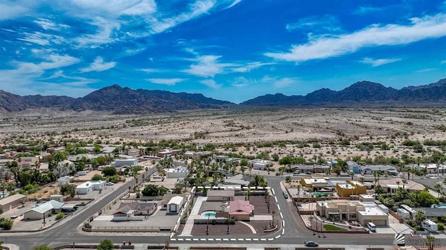 drone / aerial view with a mountain view